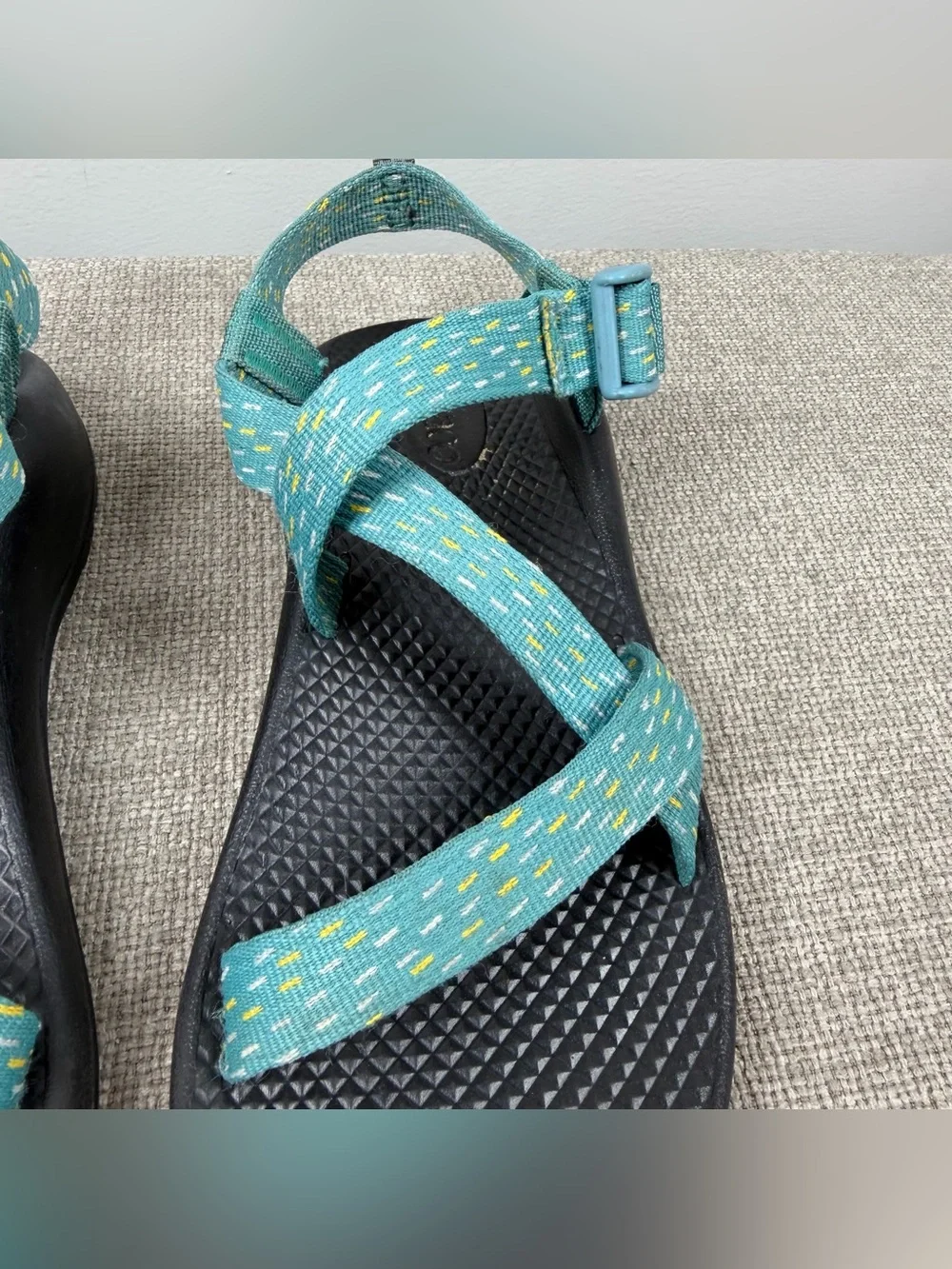 CHACO KID'S Z/1 ECOTREAD SANDALS Clip Aqua Teal Strappy Outdoors Hiking Size 5